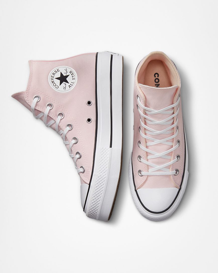 Zapatos Plataforma Converse Chuck Taylor All Star Lift Canvas Altas Mujer Rosas Blancas Negras | PE 02W548